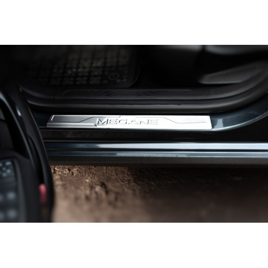 Накладки на пороги OmsaLine (4 шт, нерж) для Renault Megane IV 2016-2022 рр Накладки на пороги OmsaLine (4 шт, нерж) для Renault Megane IV 2016-2022 рр