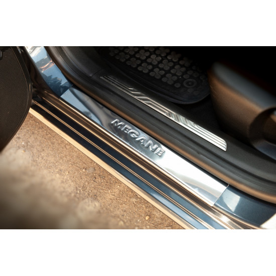Накладки на внутрішні пороги OmsaLine (2 шт., нерж) для Renault Megane IV 2016-2022 рр Накладки на внутрішні пороги OmsaLine (2 шт., нерж) для Renault Megane IV 2016-2022 рр