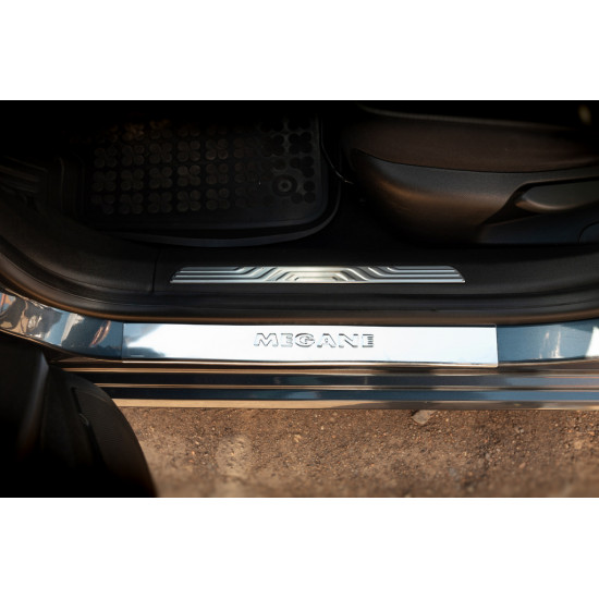 Накладки на внутрішні пороги OmsaLine (2 шт., нерж) для Renault Megane IV 2016-2022 рр Накладки на внутрішні пороги OmsaLine (2 шт., нерж) для Renault Megane IV 2016-2022 рр