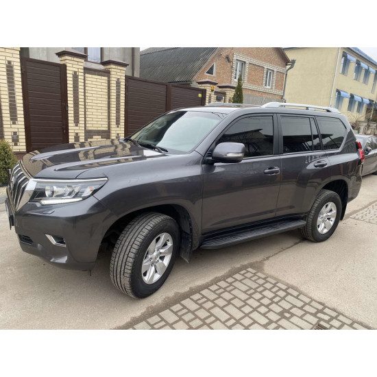 Рейлінги оригінальний дизайн (Сірі, 2 шт) для Toyota Land Cruiser Prado 150