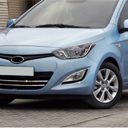 Смужки на решітку (2 шт, нерж.) для Hyundai I-20 2012-2014 рр