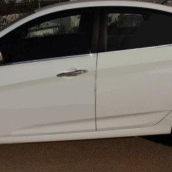 Нижні молдинги стекол (6 шт., нерж) OmsaLine - Італійська нержавійка для Hyundai Accent Solaris 2011-2017 рр