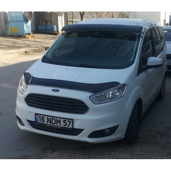 Козирьок на лобове скло (чорний глянець, 5мм) для Ford Courier 2014-2023 рр