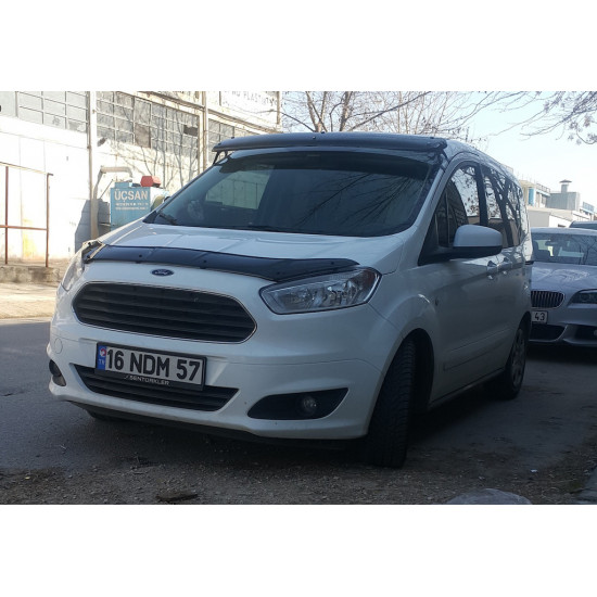 Козирьок на лобове скло (чорний глянець, 5мм) для Ford Courier 2014-2023 рр