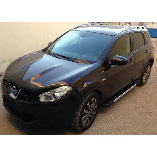 Бокові пороги RedLine V1 (2 шт., Алюм.) для Nissan Qashqai 2007-2010 рр