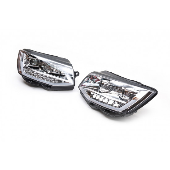 Передні фари з LED вогнями (Silver , 2 шт) для Volkswagen T6