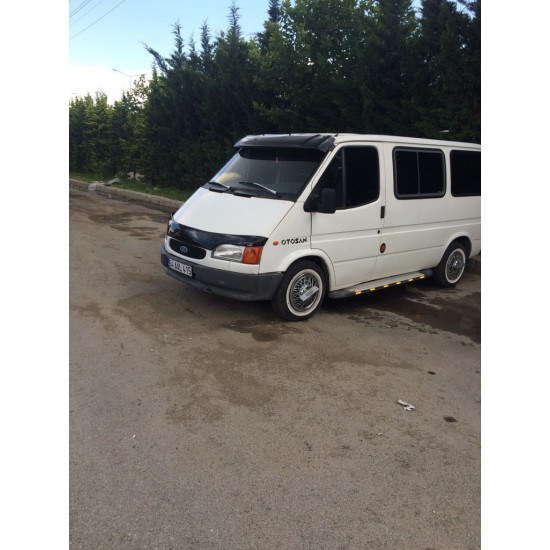 Козирьок на лобове скло (чорний глянець, 5мм) для Ford Transit 1991-2000 рр