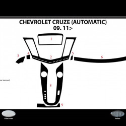 Накладки на панель (автомат) дерево для Chevrolet Cruze 2009-2015 рр