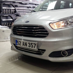 Накладки на противотуманки (2014-2018, 2 шт, нерж) Carmos - Турецька сталь для Ford Courier рр