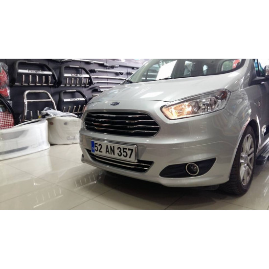 Накладки на противотуманки (2014-2018, 2 шт, нерж) Carmos - Турецька сталь для Ford Courier рр