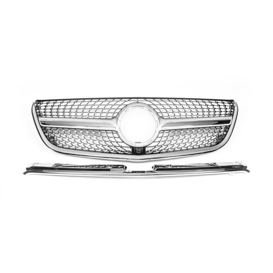 Передня решітка Diamond (для Vito W447) для Mercedes Vito / V-class W447 2014-2024 рр Передня решітка Diamond (для Vito W447) для Mercedes Vito / V-class W447 2014-2024 рр