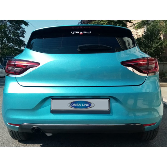 Накладки на задні ліхтарі (2 шт, нерж) для Renault Clio V 2019-2024 рр Накладки на задні ліхтарі (2 шт, нерж) для Renault Clio V 2019-2024 рр