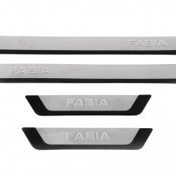 Накладки на пороги OmsaLine-Flexill (4 шт) для Skoda Fabia 2014-2021 рр
