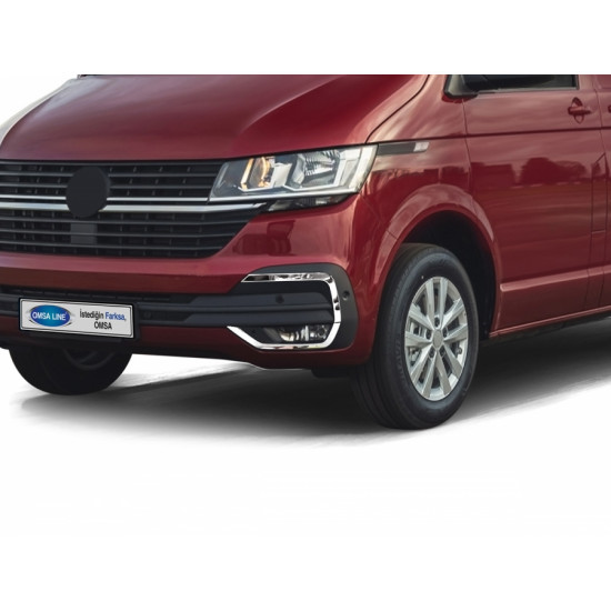 Накладки на противотуманки 2019-2024 (4 шт, нерж) для Volkswagen T6 Накладки на противотуманки 2019-2024 (4 шт, нерж) для Volkswagen T6