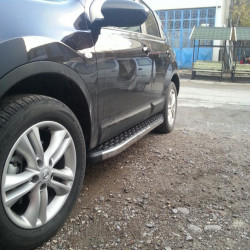 Бокові пороги BlackLine (2 шт, алюміній) довга база для Nissan Qashqai 2010-2014рр