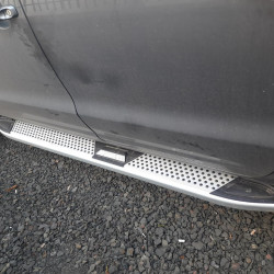 Бокові пороги Mevsim Grey (2 шт., Алюміній) для Volkswagen Amarok 2010-2022 рр