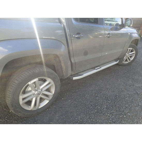 Бокові пороги Mevsim Grey (2 шт., Алюміній) для Volkswagen Amarok 2010-2022 рр Бокові пороги Mevsim Grey (2 шт., Алюміній) для Volkswagen Amarok 2010-2022 рр