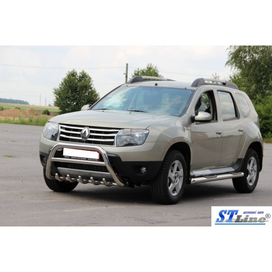 Бічні труби з вставками (2 шт., нерж.) для Renault Duster 2008-2017 рр