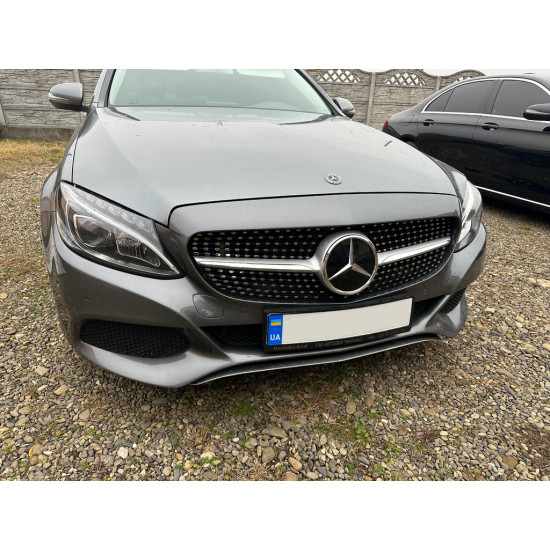 Передня решітка Diamond Silver 2014-2018, з камерою для Mercedes C-сlass W205 рр