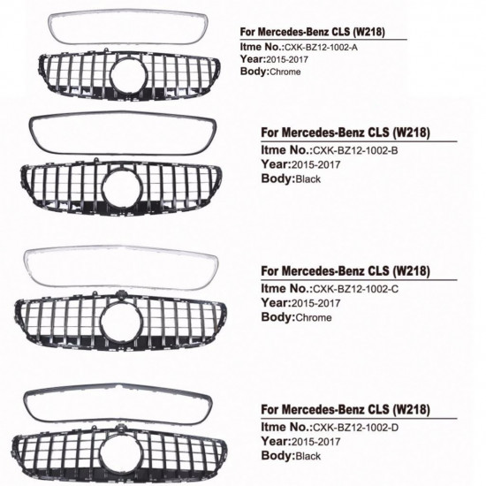Передня решітка 2011-2014 (GT) для Mercedes CLS C218 рр Передня решітка 2011-2014 (GT) для Mercedes CLS C218 рр