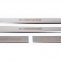 Накладки на пороги Carmos V1 (4 шт, нерж) для Jeep Cherokee/Liberty 2007-2013рр