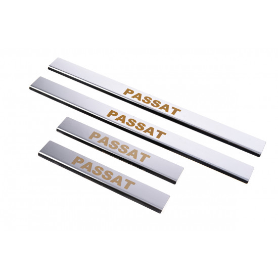 Накладки на пороги Carmos V1 (4 шт, нерж) для Volkswagen Passat СС 2008-2024 рр Накладки на пороги Carmos V1 (4 шт, нерж) для Volkswagen Passat СС 2008-2024 рр