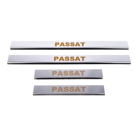 Накладки на пороги Carmos V1 (4 шт, нерж) для Volkswagen Passat СС 2008-2024 рр Накладки на пороги Carmos V1 (4 шт, нерж) для Volkswagen Passat СС 2008-2024 рр