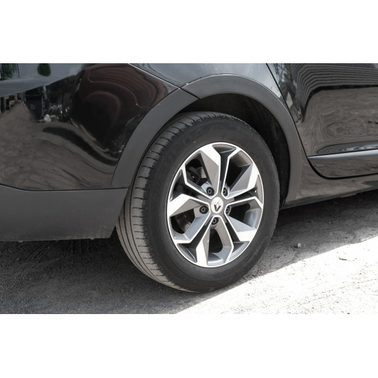Накладки на арки (8 шт, чорні) SW, ABS - пластик для Renault Megane III 2009-2016 рр Накладки на арки (8 шт, чорні) SW, ABS - пластик для Renault Megane III 2009-2016 рр