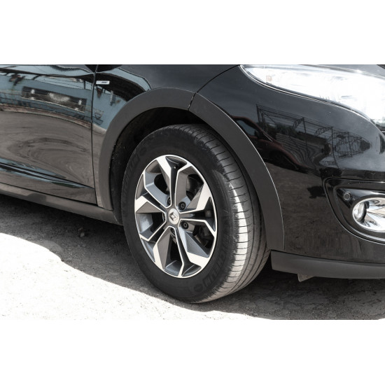 Накладки на арки (8 шт, чорні) SW, ABS - пластик для Renault Megane III 2009-2016 рр Накладки на арки (8 шт, чорні) SW, ABS - пластик для Renault Megane III 2009-2016 рр