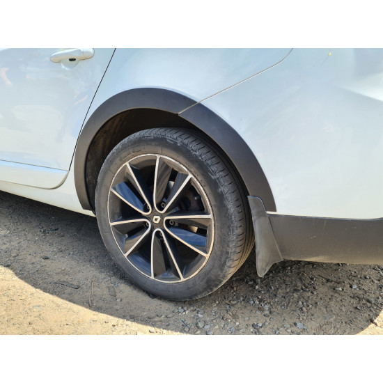 Накладки на арки (8 шт, чорні) SW, ABS - пластик для Renault Megane III 2009-2016 рр Накладки на арки (8 шт, чорні) SW, ABS - пластик для Renault Megane III 2009-2016 рр