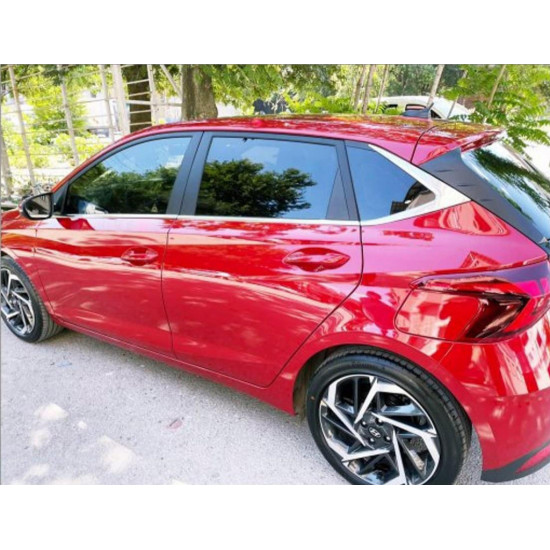 Нижні молдинги стекол (8 шт., Нерж) для Hyundai I-20 2020-2024 рр Нижні молдинги стекол (8 шт., Нерж) для Hyundai I-20 2020-2024 рр