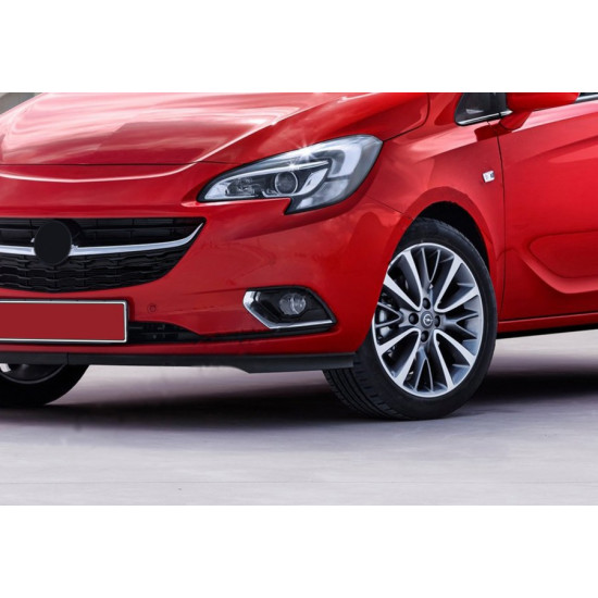 Накладки на противотуманки (2 шт, нерж) Carmos - Турецька сталь для Opel Corsa E 2015-2024 рр Накладки на противотуманки (2 шт, нерж) Carmos - Турецька сталь для Opel Corsa E 2015-2024 рр