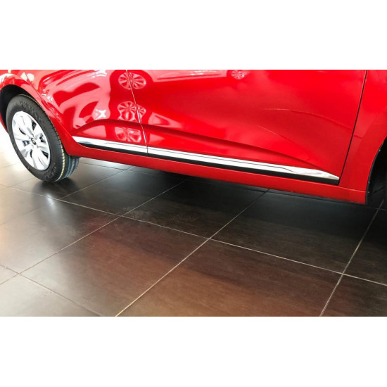 Накладки на дверний молдинг (нерж) Carmos - Турецька сталь для Renault Clio V 2019-2024 рр Накладки на дверний молдинг (нерж) Carmos - Турецька сталь для Renault Clio V 2019-2024 рр