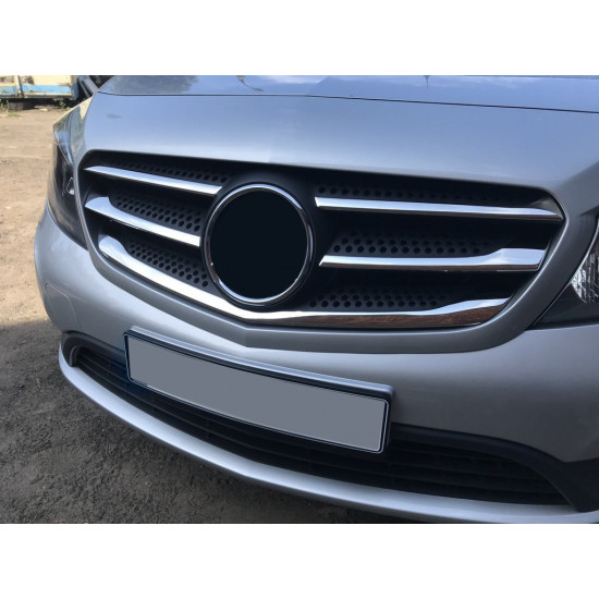 Накладки на решітку (5 шт, нерж) Carmos - Турецька сталь для Mercedes Citan 2013-2021 рр Накладки на решітку (5 шт, нерж) Carmos - Турецька сталь для Mercedes Citan 2013-2021 рр