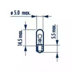 Вказівна лампа Narva 17040 W1,2W 24V W2X4,6d