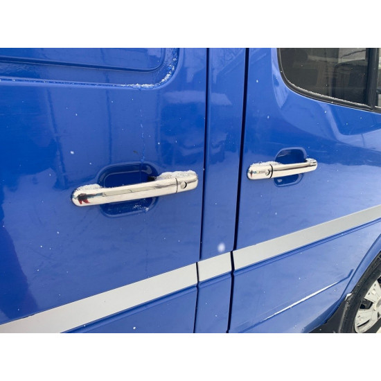 Накладки на ручки (2 шт, нерж) Carmos - Турецька сталь для Mercedes Atego Накладки на ручки (2 шт, нерж) Carmos - Турецька сталь для Mercedes Atego