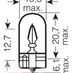 Вказівна лампа Osram 2821 W3W 12V W2.1X9.5D