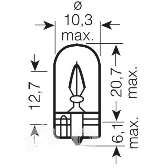 Вказівна лампа Osram 2825 W5W 12V W2.1X9.5D