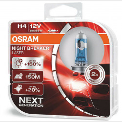 Лампа головного світла Osram H4 60/55W Night Breaker Laser -2024150% 64193NBL150