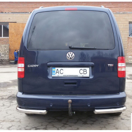 Задні куточки AK003 (2 шт., нерж) для Volkswagen Caddy 2010-2015рр