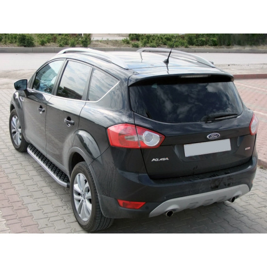 Бокові пороги BlackLine (2шт, алюміній) З чорним листям на дверях для Ford Kuga/Escape 2013-2019 рр Бокові пороги BlackLine (2шт, алюміній) З чорним листям на дверях для Ford Kuga/Escape 2013-2019 рр