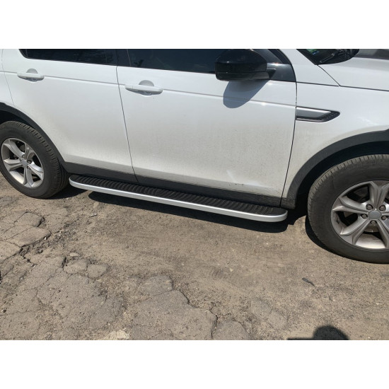Бокові пороги Tayga Grey (2 шт., Алюміній) 2014-2019 для Land Rover Discovery Sport Бокові пороги Tayga Grey (2 шт., Алюміній) 2014-2019 для Land Rover Discovery Sport