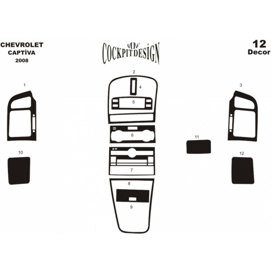 Накладки на панель (Meric) Дерево для Chevrolet Captiva 2006-2019рр Накладки на панель (Meric) Дерево для Chevrolet Captiva 2006-2019рр