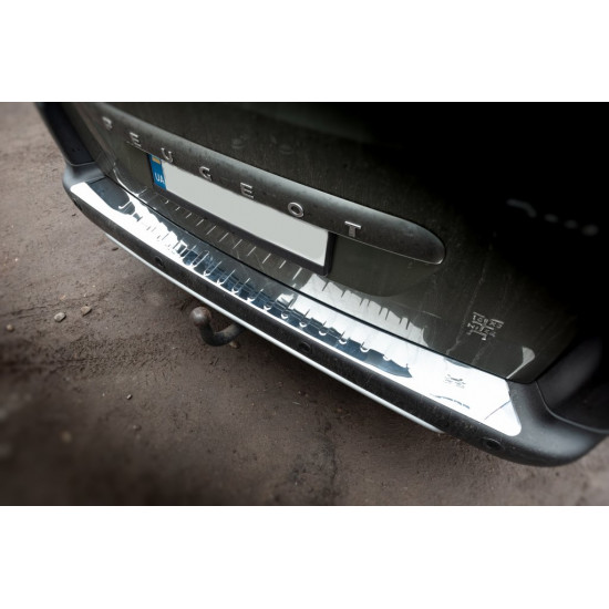 Накладки на задній бампер Carmos V2 (нерж.) для Peugeot Partner Tepee 2008-2018рр Накладки на задній бампер Carmos V2 (нерж.) для Peugeot Partner Tepee 2008-2018рр