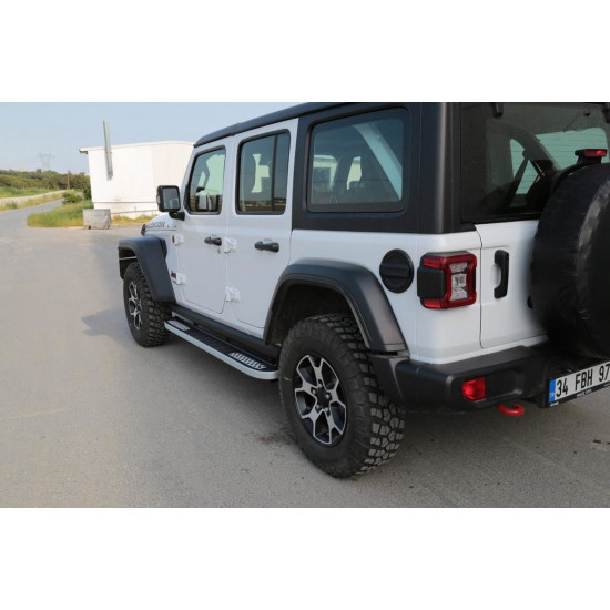 Бокові пороги Tayga V2 (2 шт., Алюміній) для Jeep Wrangler 2018-2024 рр Бокові пороги Tayga V2 (2 шт., Алюміній) для Jeep Wrangler 2018-2024 рр