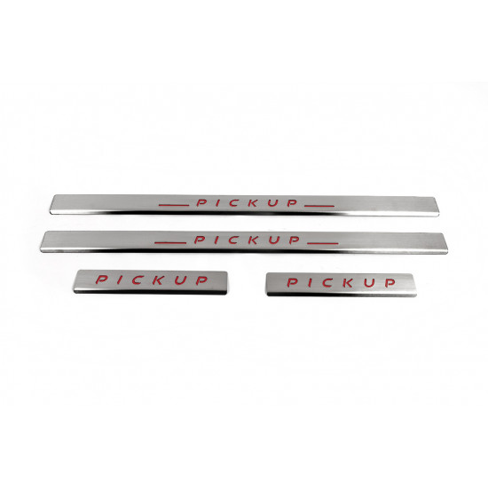 Накладки на пороги Carmos V2 (4 шт, нерж) для Nissan NP300 1999-2015 Накладки на пороги Carmos V2 (4 шт, нерж) для Nissan NP300 1999-2015