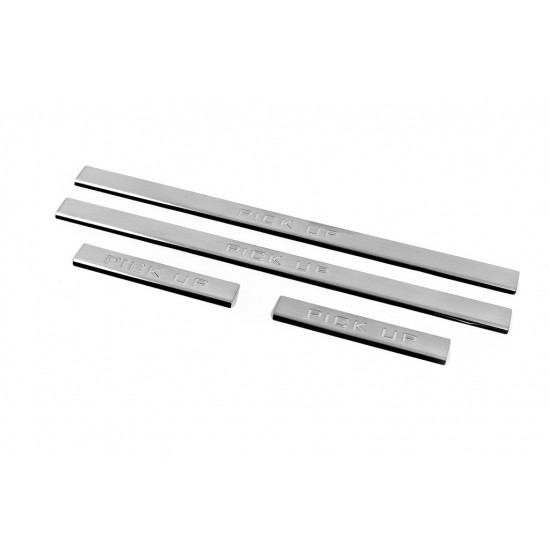 Накладки на пороги Carmos V3 (4 шт, нерж) для Nissan NP300 1999-2015