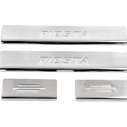 Накладки на пороги Carmos V2 (4 шт, нерж.) для Ford Fiesta 2002-2008 рр