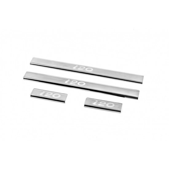 Накладки на пороги Carmos V2 (4 шт, нерж) для Hyundai I-20 2008-2012 рр Накладки на пороги Carmos V2 (4 шт, нерж) для Hyundai I-20 2008-2012 рр