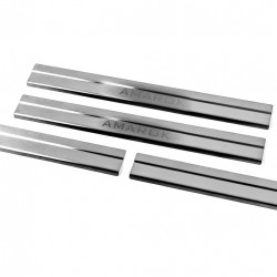 Накладки на пороги Carmos V2 (4 шт, нерж) для Volkswagen Amarok 2010-2022 рр